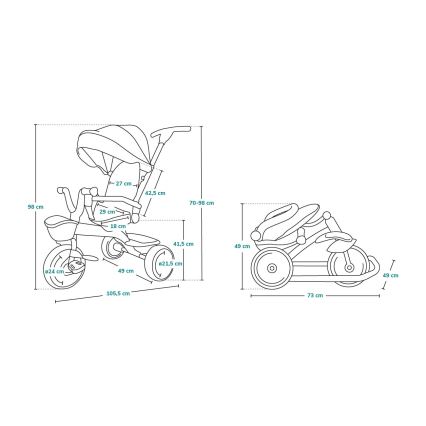 Lionelo - Tricicletă pentru copii TRIS, gri