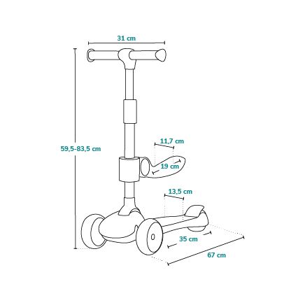 Lionelo - Trotinetă 2 în 1 pentru copii FRANKY alb/bej