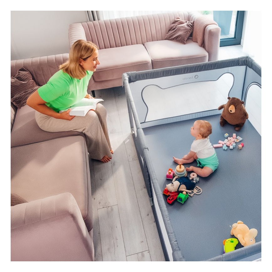 Lionelo WILLOW - tarc de joacă, gri