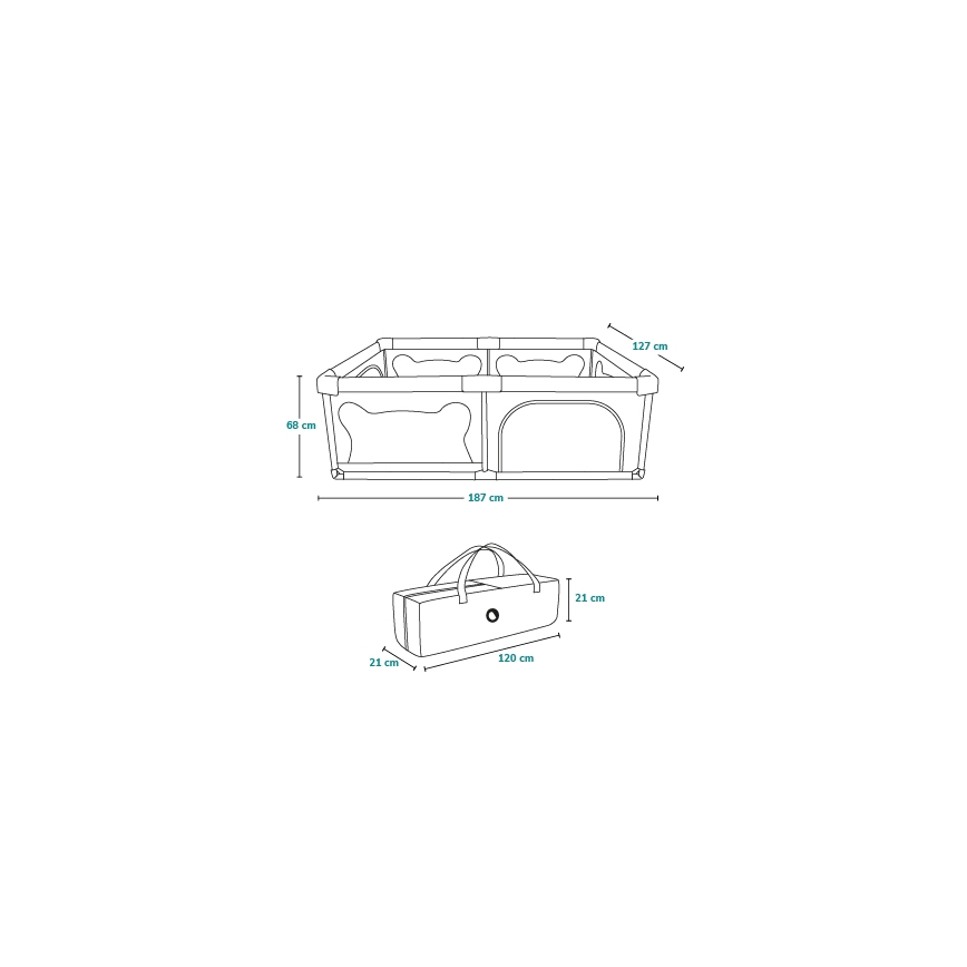 Lionelo WILLOW - tarc de joacă, gri