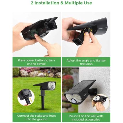 Litom - SET 2x Lumină solară LED cu senzor de mișcare și crepuscul 2în1 LED/3,7V IP67