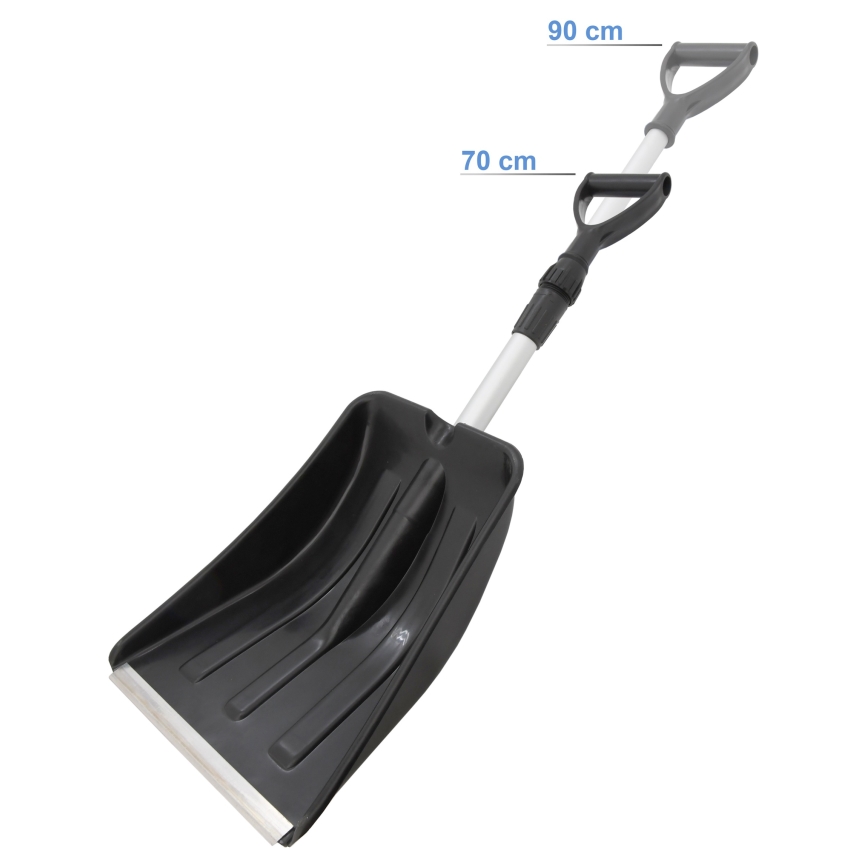 Lopată telescopică de zăpadă neagră/gri