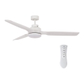 Lucci air 213055 - Ventilator de tavan cu LED SHOALHAVEN, soclu GX53, 17W, 230V, finisaj paulownia/alb, diametru 142 cm + telecomandă