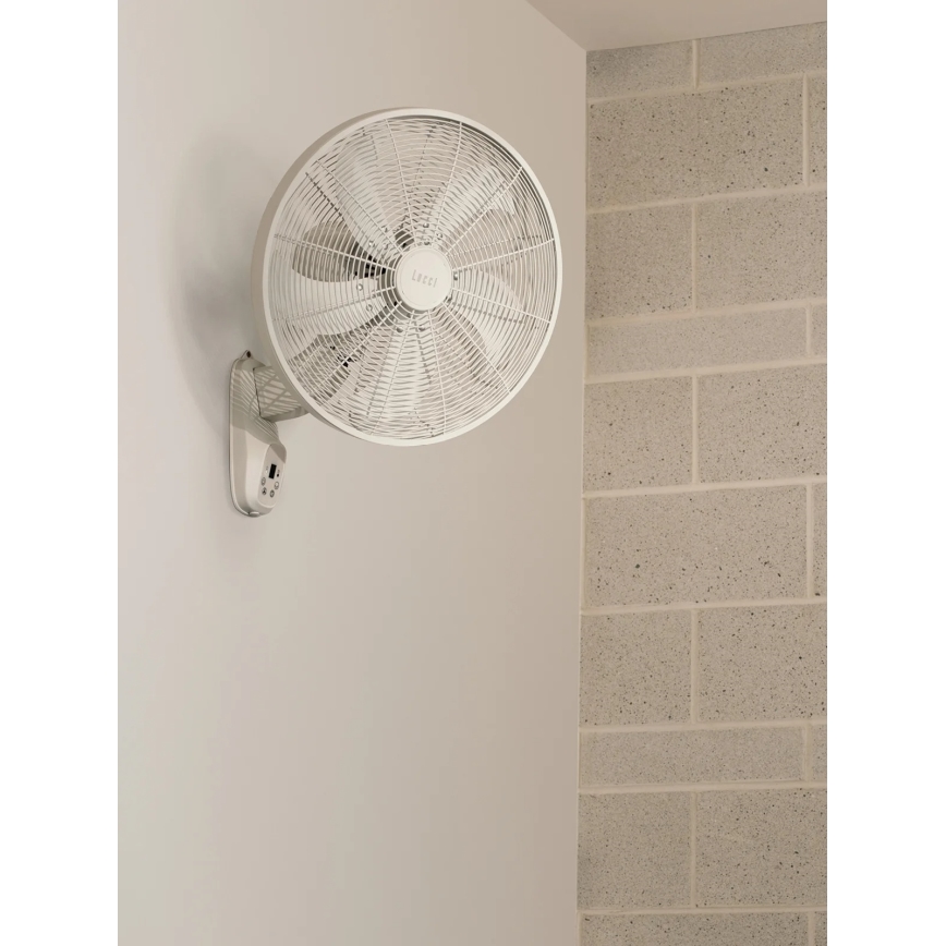 Lucci Air 21326649 - Ventilator de perete GLIDE 36W/230V Ø 45 cm alb + telecomandă