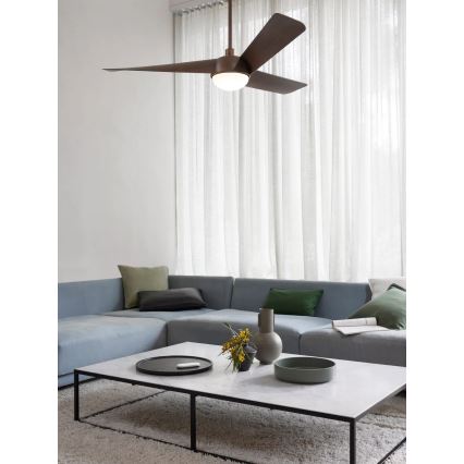 Lucci Air 21617249 - Ventilator de tavan LED dimabil OSPREY 1xGX53/12W/230V Ø 132 cm bronz + telecomandă
