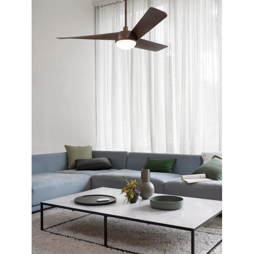 Lucci Air 21617249 - Ventilator de tavan LED dimabil OSPREY 1xGX53/12W/230V Ø 132 cm bronz + telecomandă