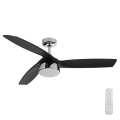 Lucci air 513072 - Ventilator de tavan cu LED dimabil BRONX LED/18W/230V 3000/4000/6000K negru/crom lucios diam. 132 cm + telecomandă