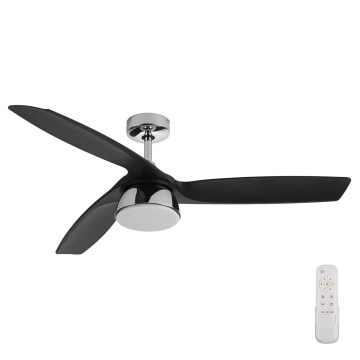 Lucci air 513072 - Ventilator de tavan cu LED dimabil BRONX LED/18W/230V 3000/4000/6000K negru/crom lucios diam. 132 cm + telecomandă