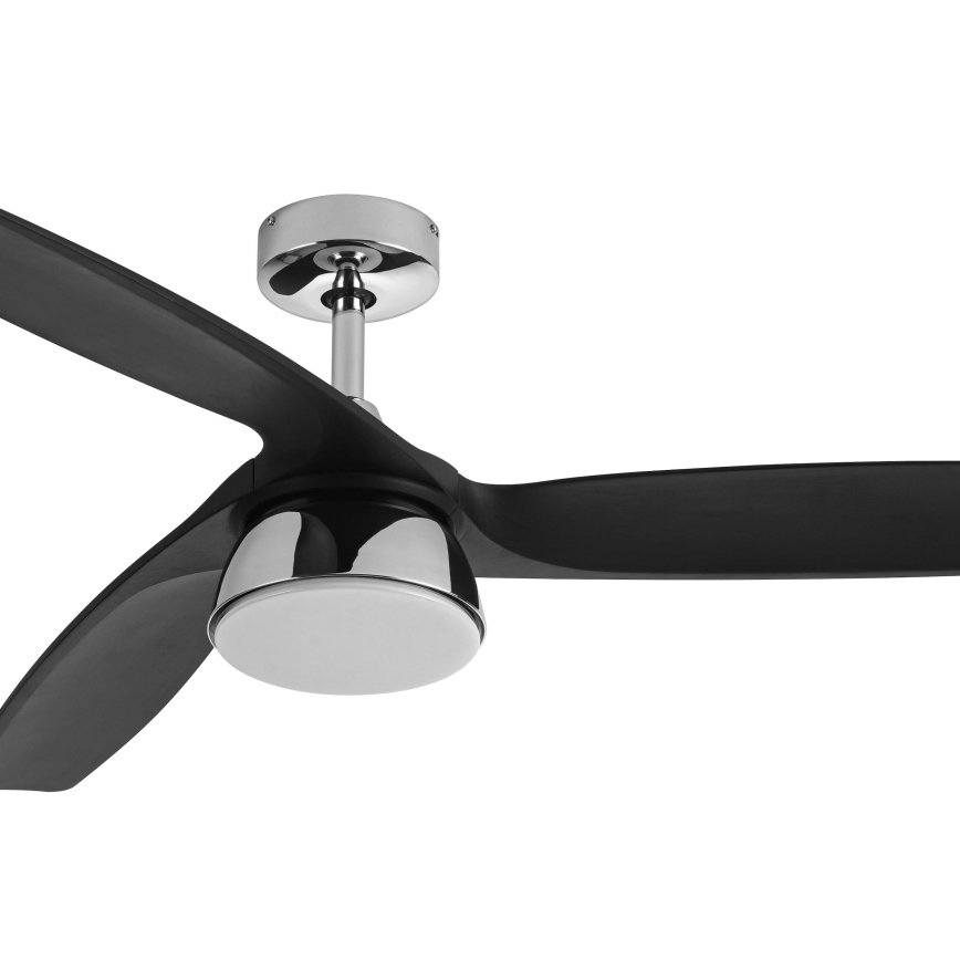 Lucci air 513072 - Ventilator de tavan cu LED dimabil BRONX LED/18W/230V 3000/4000/6000K negru/crom lucios diam. 132 cm + telecomandă
