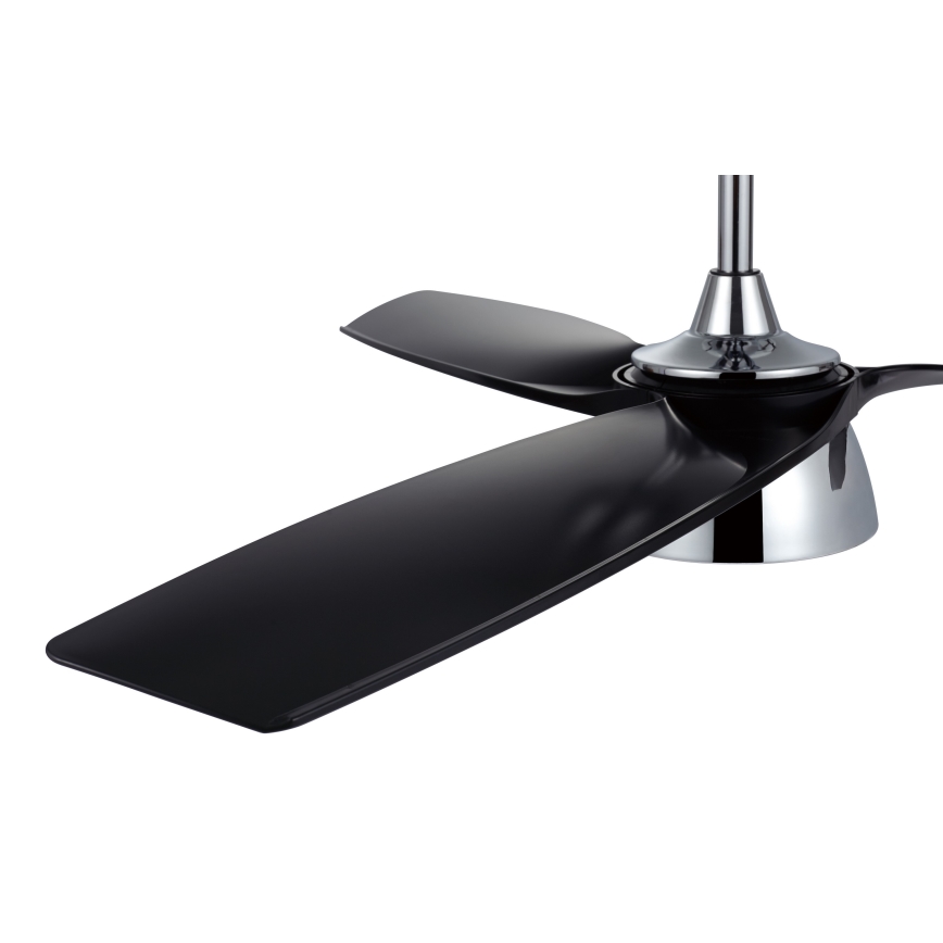 Lucci air 513072 - Ventilator de tavan cu LED dimabil BRONX LED/18W/230V 3000/4000/6000K negru/crom lucios diam. 132 cm + telecomandă