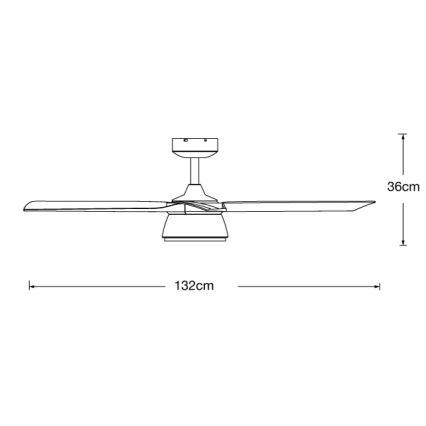 Lucci air 513072 - Ventilator de tavan cu LED dimabil BRONX LED/18W/230V 3000/4000/6000K negru/crom lucios diam. 132 cm + telecomandă