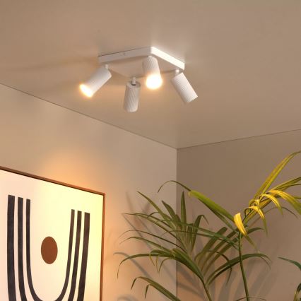 Lucide 09939/14/31 - Plafonieră cu spoturi CLUBS 4xGU10/40W/230V albă