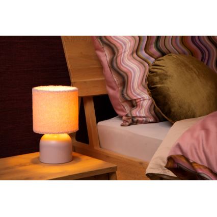 Lucide 10516/01/66 - Lampă de masă WOOLLY 1xE14/40W/230V, roz