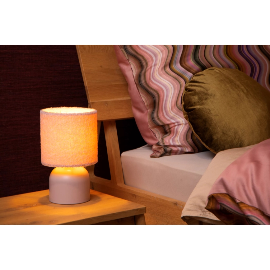 Lucide 10516/01/66 - Lampă de masă WOOLLY 1xE14/40W/230V, roz