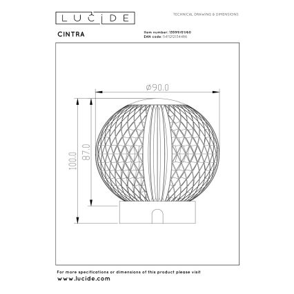 Lucide 13599/01/60 - Lampă de masă LED CINTRA, tactilă, reîncărcabilă și reglabilă, LED/1,5W/3,7V 1400 mAh