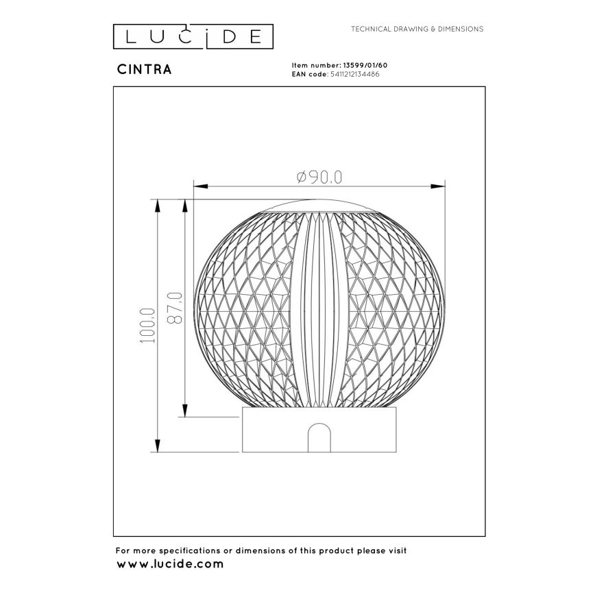 Lucide 13599/01/60 - Lampă de masă LED CINTRA, tactilă, reîncărcabilă și reglabilă, LED/1,5W/3,7V 1400 mAh