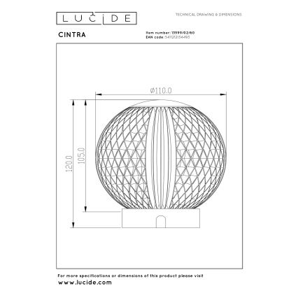 Lucide 13599/02/60 - Lampă de birou tactilă LED reglabilă, reîncărcabilă CINTRA LED/2W/3,7V 4000 mAh