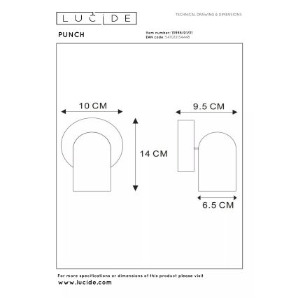 Lucide 13958/01/31 - Spot PUNCH 1xGU10/35W/230V, alb