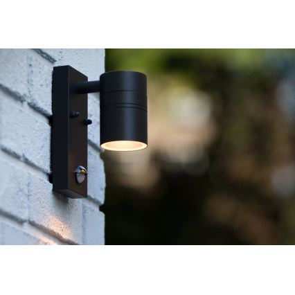 Lucide 14866/05/30 - LED Lampă exterior cu senzor ARNE-LED 1xGU10/5W/230V negru