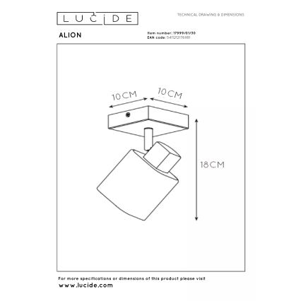 Lucide 17999/01/30 - Spot de iluminat ALION 1xE14/25W/230V