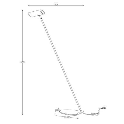 Lucide 19700/01/30 - Lampadar HESTER 1xGU10/7W/230V negru