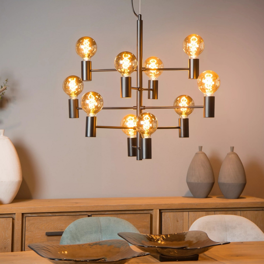 Lucide 21421/10/30 - Lustru suspendat pe cablu LEANNE 10xE27/40W/230V