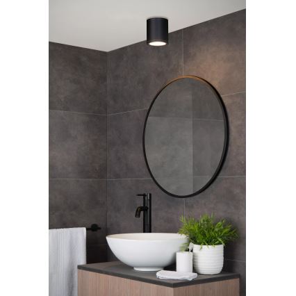 Lucide AVEN - plafonieră de baie 1x GU10/50W/230V, Ø 9 cm, IP65, neagră (22962/01/30)