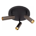Lucide 22974/13/15 - Plafonieră cu spoturi GRADO 3xGU10/12W/230V maro/negru