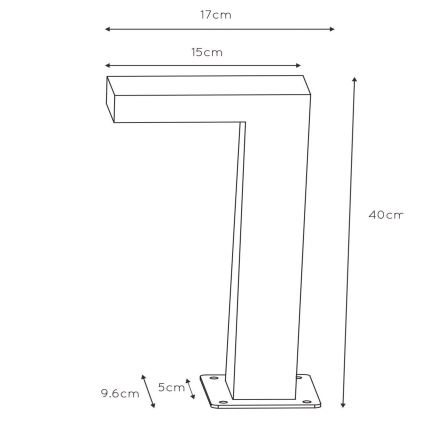Lucide 28851/40/30 - LED lampa exterior TEXAS LED/8W/230V negru IP54 40 cm