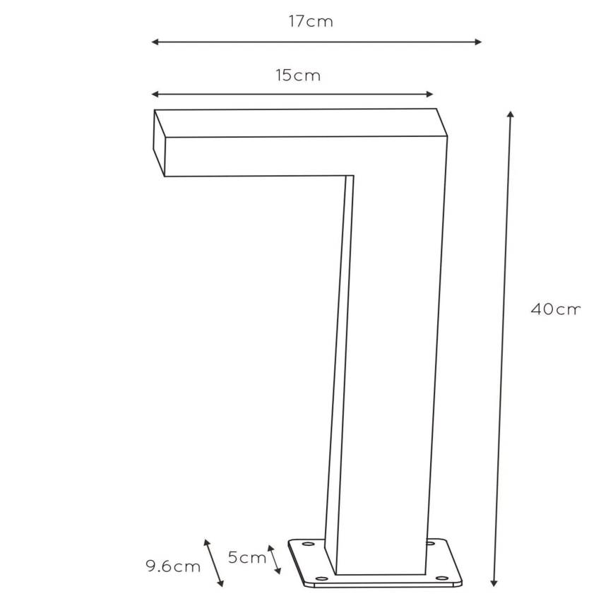 Lucide 28851/40/30 - LED lampa exterior TEXAS LED/8W/230V negru IP54 40 cm