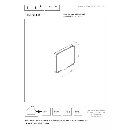 Lucide 33815/06/97 - Aplică de perete LED de exterior FINISTER LED/7W/230V IP54