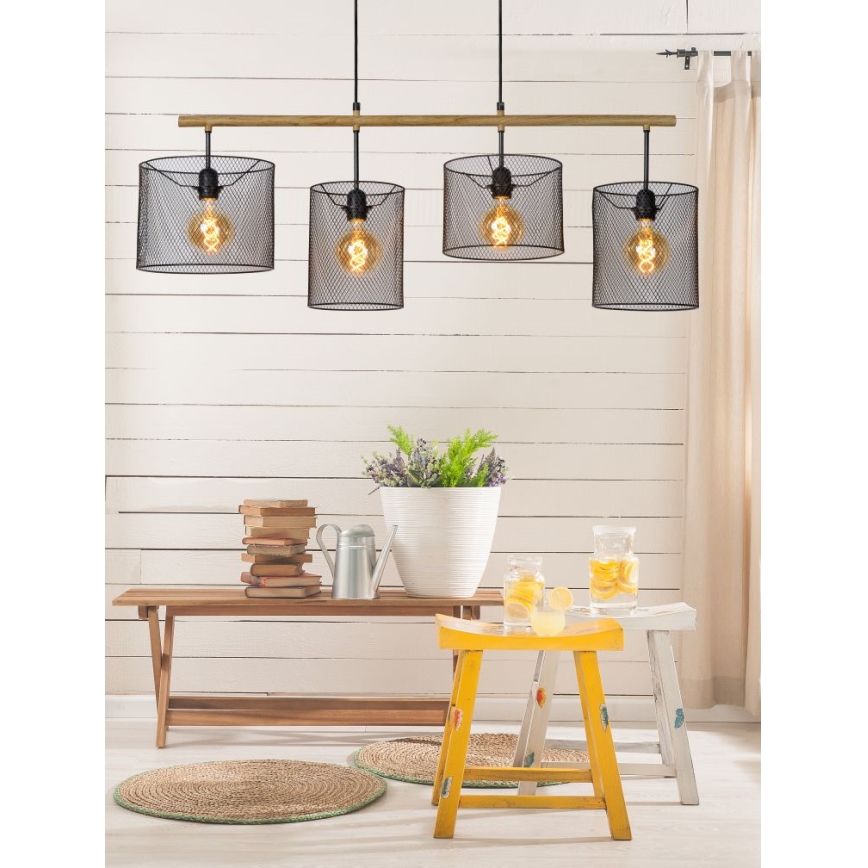 Lucide 45459/04/30 - Lustră pe tijă BASKETT 4xE27/60W/230V