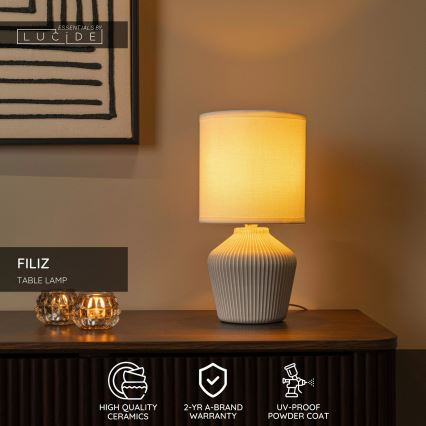 Lucide 47551/81/38 - Lampă de masă FILIZ 1xE14/40W/230V crem