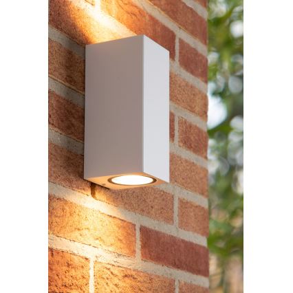 Lucide 69800/02/31 - Aplică de exterior ZARO 2xGU10/35W/230V IP44 alb