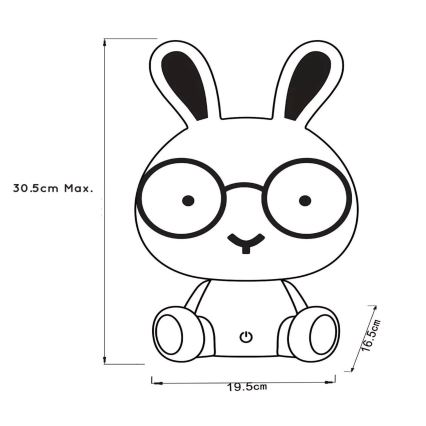 Lucide 71591/03/66 - LED Lampă de masă DODO LED/3W/12V iepuraș