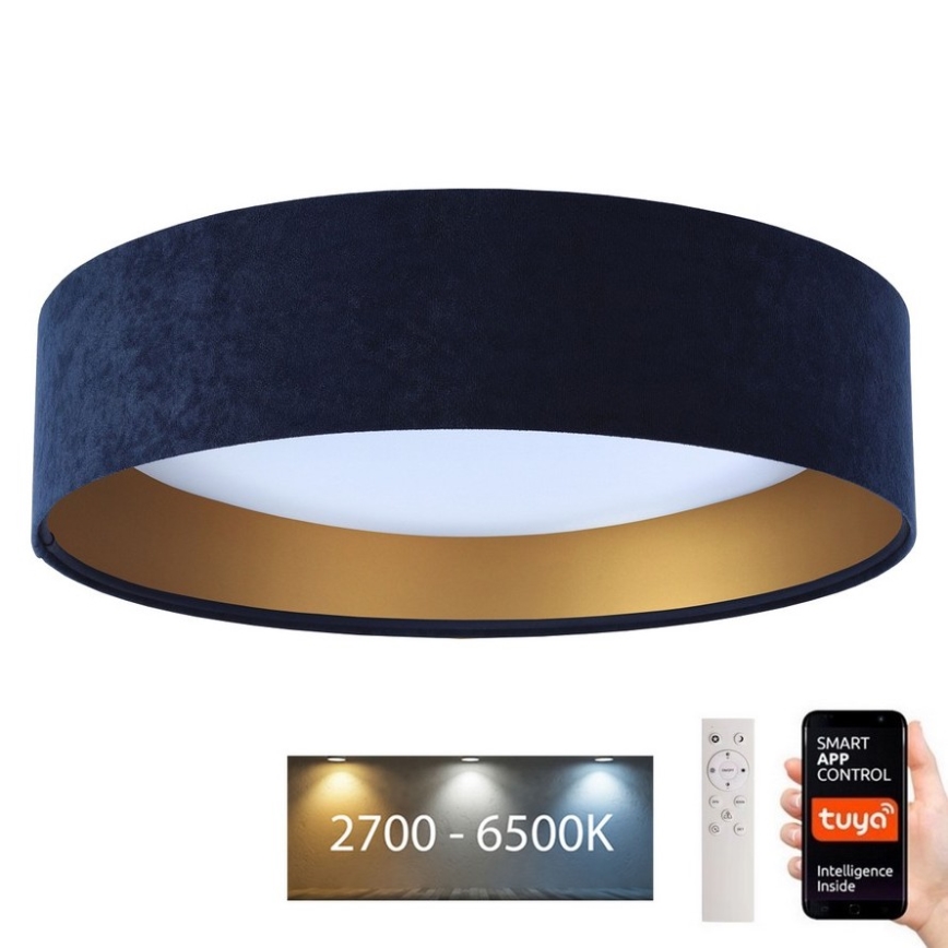 Lumină de plafon LED reglabilă SMART GALAXY LED/36W/230V diametru 55 cm 2700-6500K Wi-Fi Tuya albastru/auriu + telecomandă