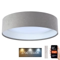 Lumină de plafon LED reglabilă SMART GALAXY LED/36W/230V diametru 55 cm 2700-6500K Wi-Fi Tuya gri/alb + telecomandă