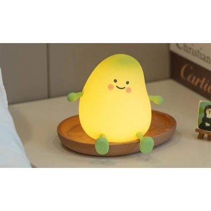 Lumină de veghe LED reîncărcabilă pentru copii, cu reglare a luminozității — 1 W / 5 V, 3000 K, 800 mAh, culoare mango