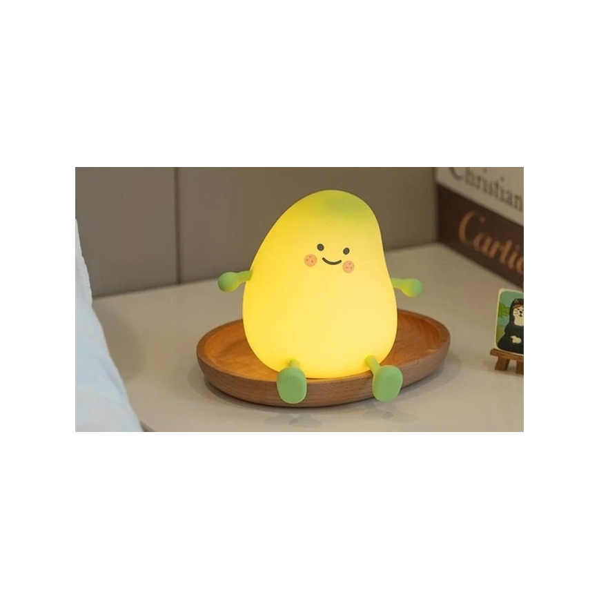 Lumină de veghe LED reîncărcabilă pentru copii, cu reglare a luminozității — 1 W / 5 V, 3000 K, 800 mAh, culoare mango