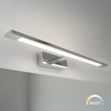 Corp de iluminat LED pentru oglindă de baie KLIMT, 12 W, 230 V, 3000/4000/6000 K, 60 cm, IP44, crom lucios