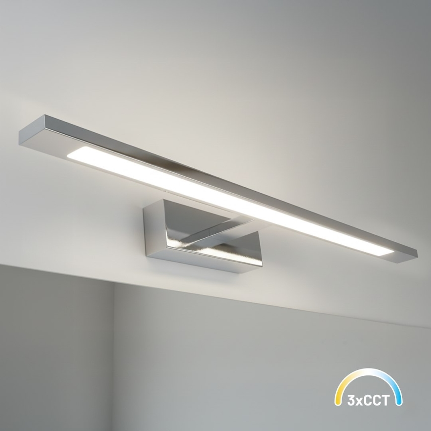 Corp de iluminat LED pentru oglindă de baie KLIMT, 12 W, 230 V, 3000/4000/6000 K, 60 cm, IP44, crom lucios