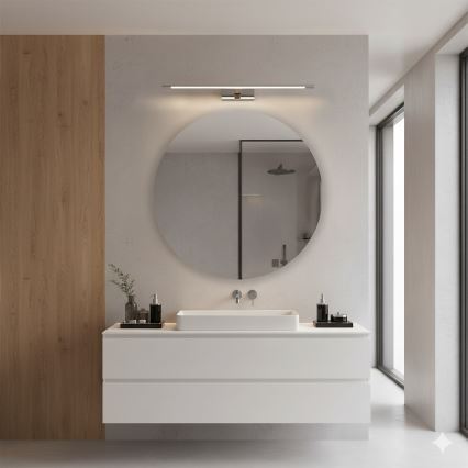 Corp de iluminat LED pentru oglindă de baie KLIMT, 12 W, 230 V, 3000/4000/6000 K, 60 cm, IP44, crom lucios