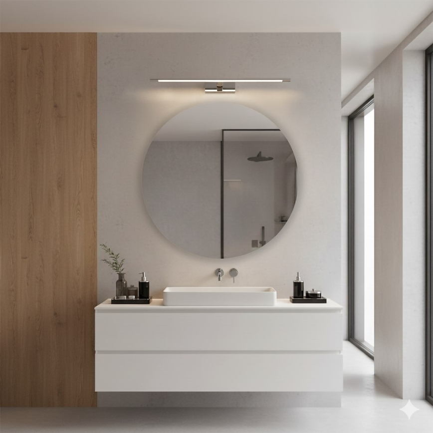 Corp de iluminat LED pentru oglindă de baie KLIMT, 12 W, 230 V, 3000/4000/6000 K, 60 cm, IP44, crom lucios