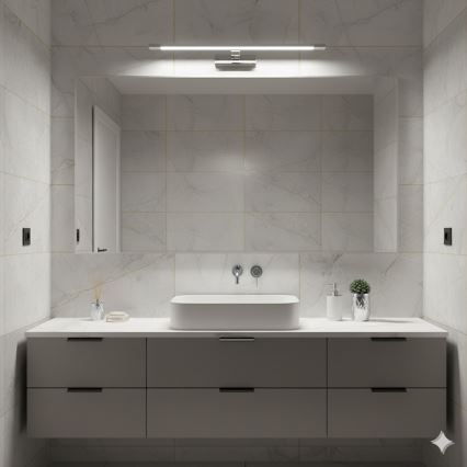 Corp de iluminat LED pentru oglindă de baie KLIMT, 12 W, 230 V, 3000/4000/6000 K, 60 cm, IP44, crom lucios