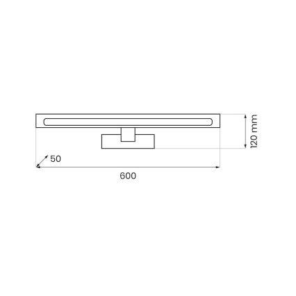 Corp de iluminat LED pentru oglindă de baie KLIMT, 12 W, 230 V, 3000/4000/6000 K, 60 cm, IP44, crom lucios