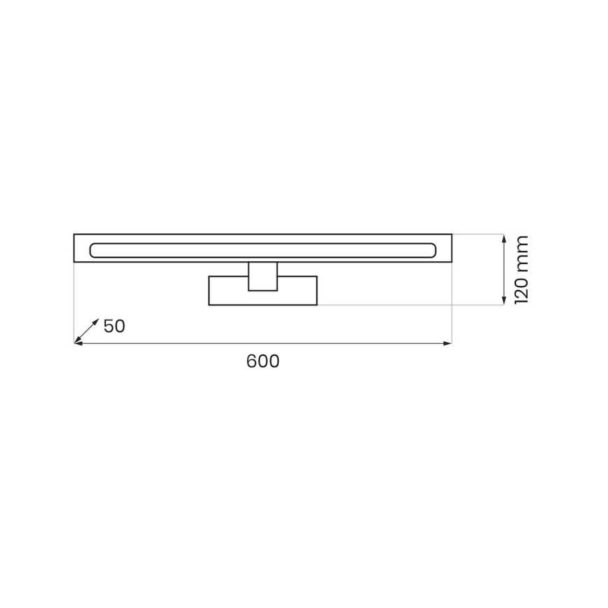 Corp de iluminat LED pentru oglindă de baie KLIMT, 12 W, 230 V, 3000/4000/6000 K, 60 cm, IP44, crom lucios