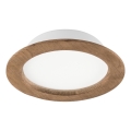 Lumină LED pentru tavan WOODY SPOT LED/16,5W/230V 4000K nuc Ø 18,5 cm