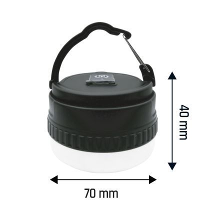 LUMINA POCKET – lampă LED portabilă reîncărcabilă LED/5V 500 mAh, neagră