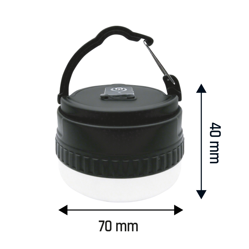 LUMINA POCKET – lampă LED portabilă reîncărcabilă LED/5V 500 mAh, neagră