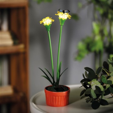 Lumină solară cu LED 1,2 V, 200 mAh, IP44, floare